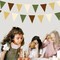 Woodland Party Decorations Olive Green Tan Brown Cream Neutral Triangle Flag Fabric Banner Pennant Bunting Garland Streamers for Birthday Wedding Baby Shower Jungle Safari Camping Party Decor
